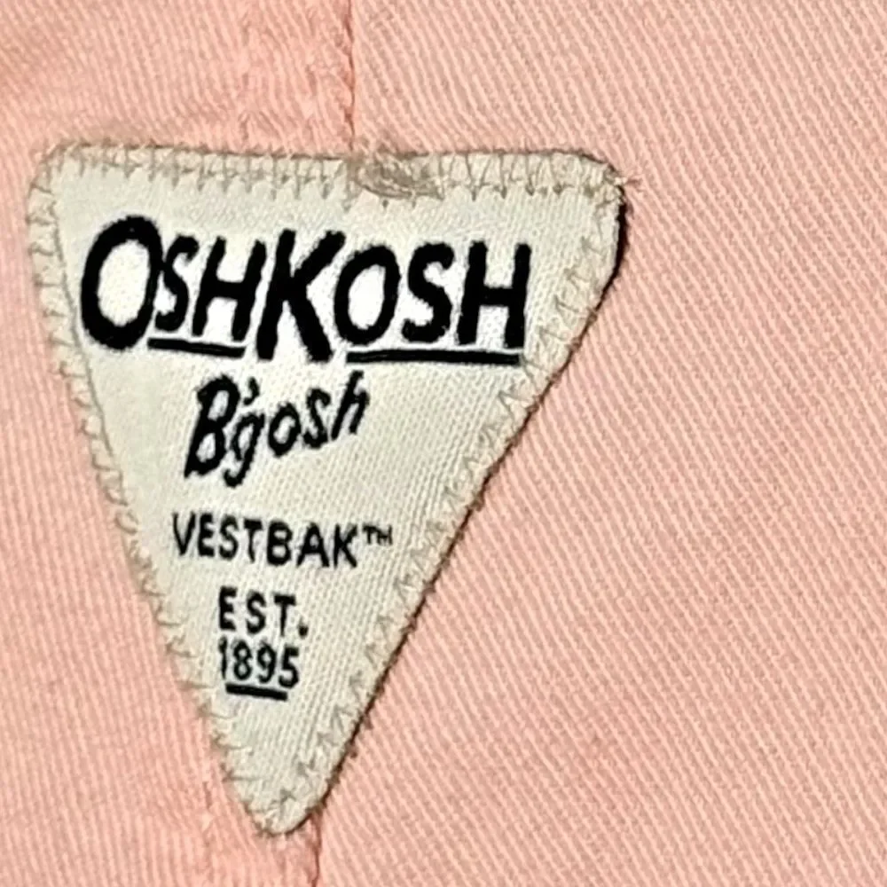 OshKosh B’Gosh Baby Girl Pink Heart 100% Cotton Overalls. 6 Months.
